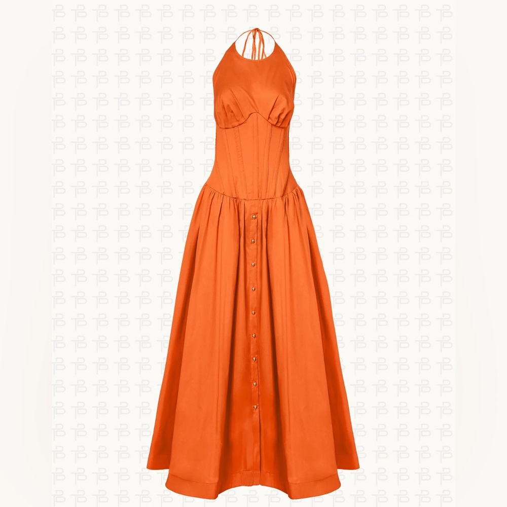 Chic Corset Orange Dress